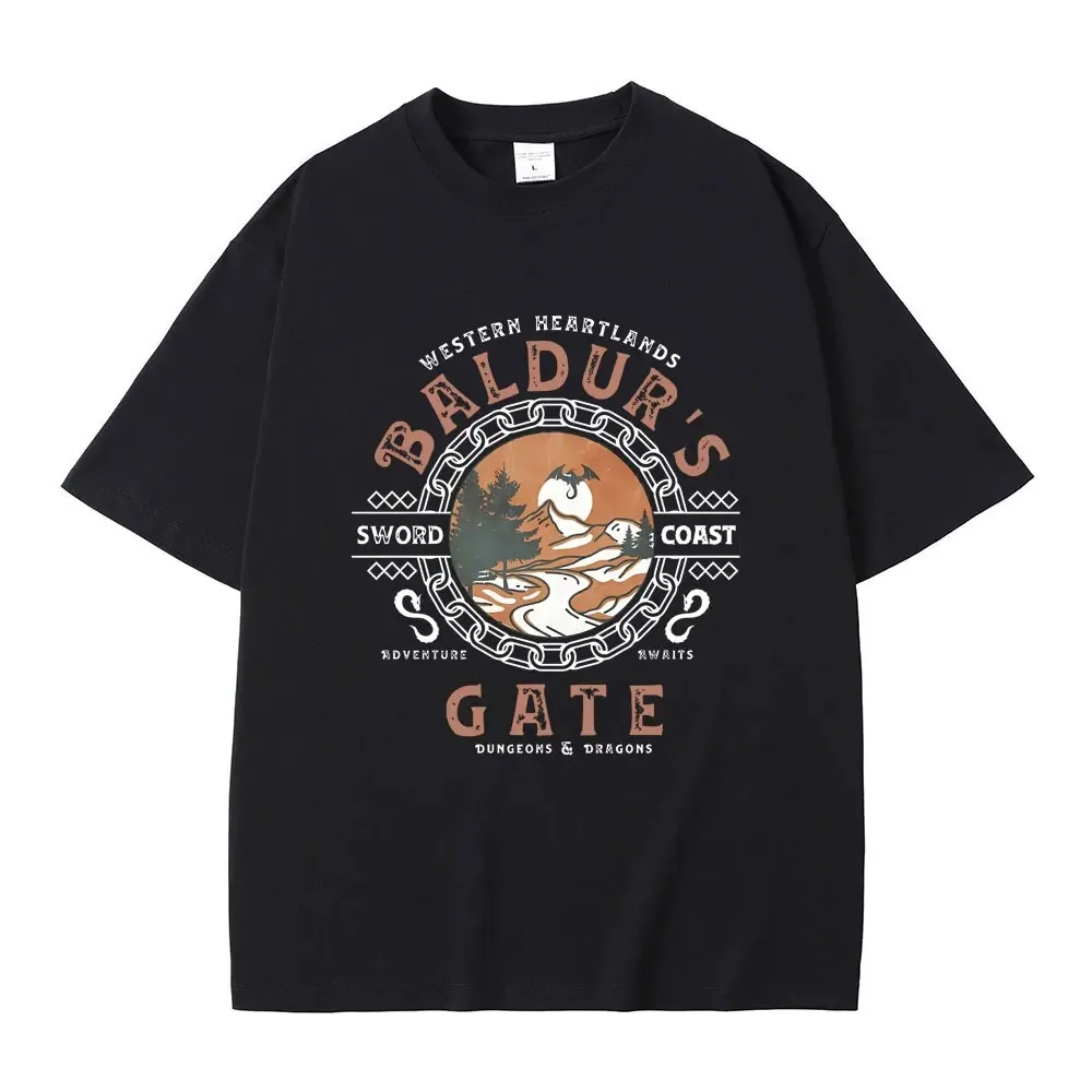 Hot Game Baldurs Gate 3 Astarion Western Heartlands Sword Coast Graphic Print Tshirt Men Women Fashion Casual Oversized T-shirt