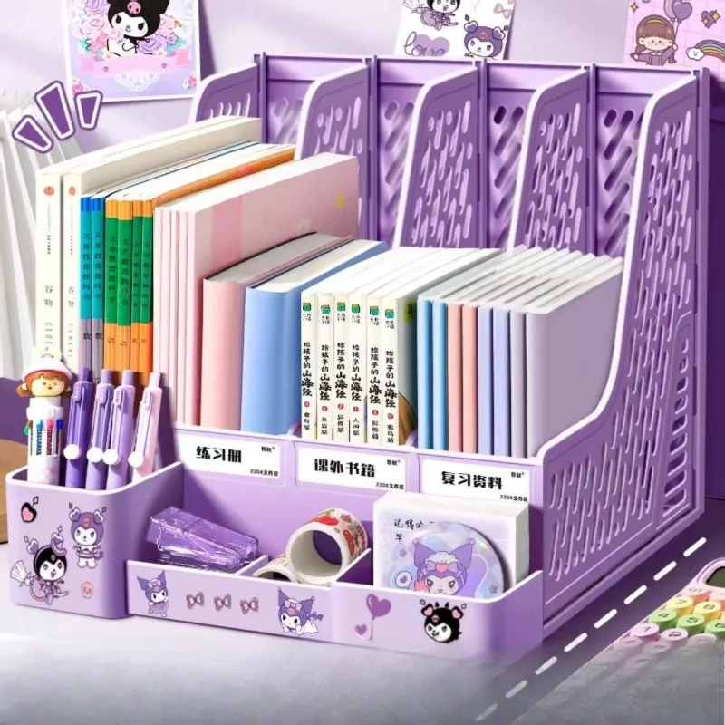 Desktop Storage Basket 4 Compartments Multi-layer File Holder Plastic Document Rack Office Supplies for Files and Folders