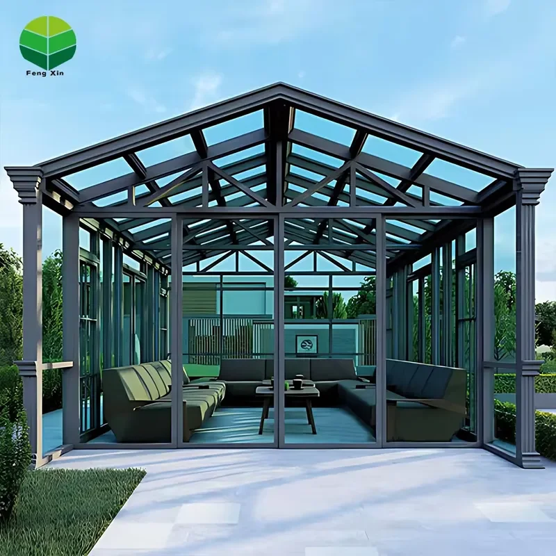 Waterproof Dense Aluminum Patio Covers for Sunroom Freestanding Sunrooms Houses Glass Free Standing Sunroom Custom Outdoor