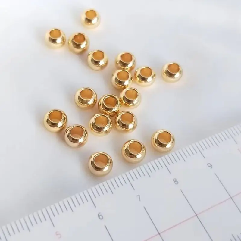 

10pcs 14K plated gold Accessories large hole transfer bead leather rope fixed tire bead adjustment loose bead DIY beads