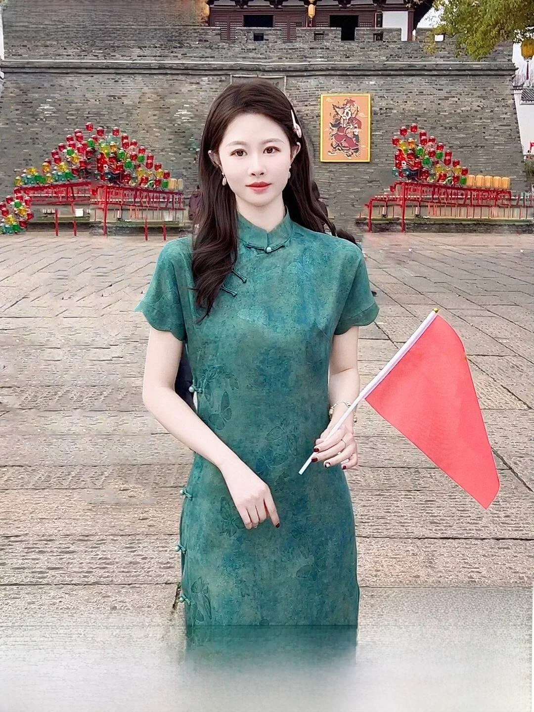 

Qinglan Shadow 100% Silk Xiangyun Silk Dress Women's Modified New Chinese Style Silk Summer Shor...