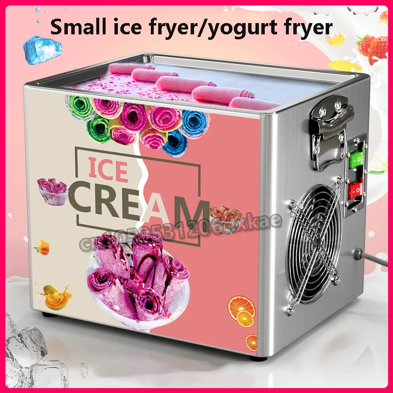 Yogurt Fried Ice Machine Electric Frying Ice Cream Machine Stainless Steel DIY Juice Ice Cream Rolls Maker for Home 110V/220V