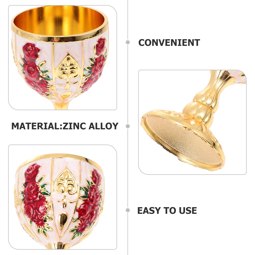 

2pcs Cup European Style Small Metal Sipping Cup Portable Alloy Decorative Reusable For Whiskey Tea Coffee Cocktails