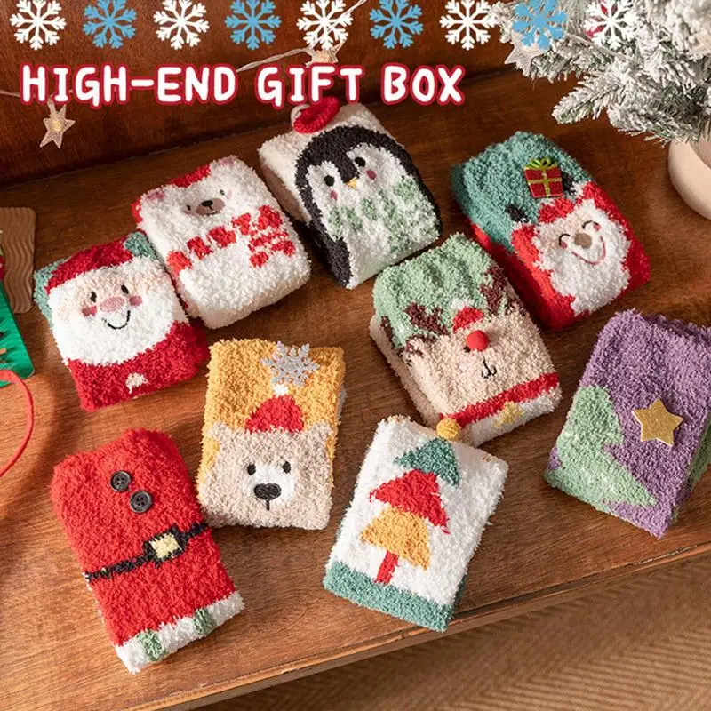 

3pairs/box Cartoon Christmas Socks Ornaments Merry Christmas Decorations For Home Christmas Gifts Xmas Noel Navidad New Year