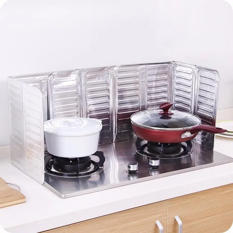 Kitchen Grease Foil Insulation Block Oil Splash Plate Cooking Hot Baffle Tinfoil Board Aluminum view 6