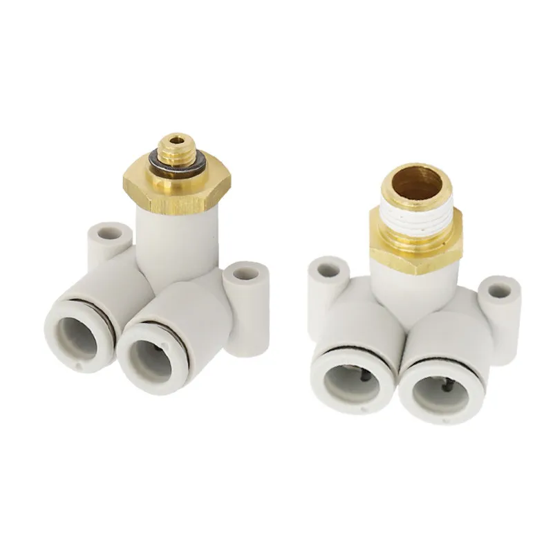 KQ2LU Three Way Air Fitting KQ2LU04-M5 06-02S 8-02S 10-03S 12-04S CKT External Thread Pneumatic Quick Connector Pipe Joint