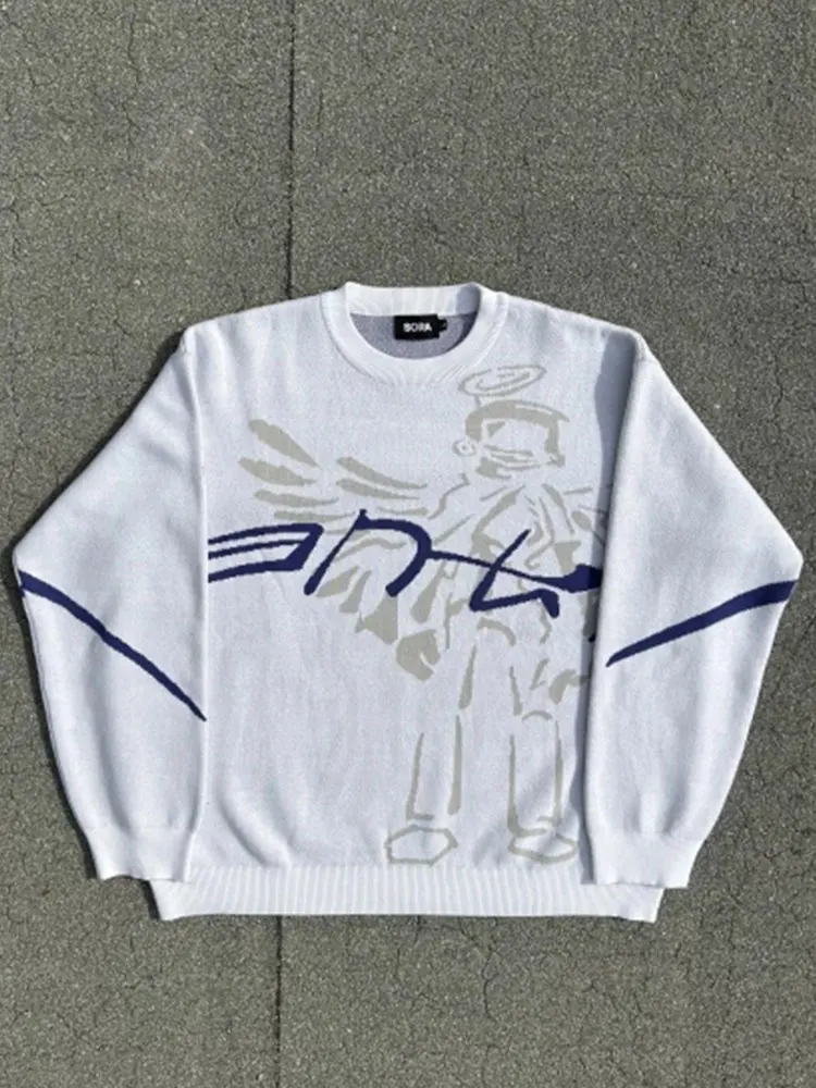 

Fashion Street Casual Trendy Pullover Autumn And Winter New y2k Outfits For Men And Women With Round Neck Long-sleeved Sweaters