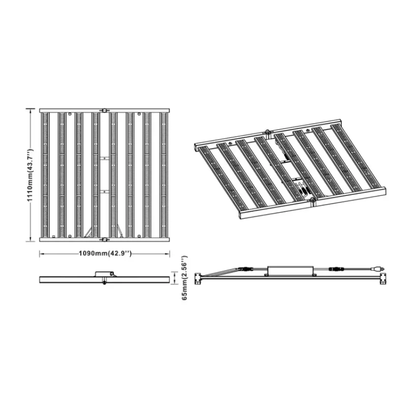 عكس الضوء 600 واط 800 واط 1000 واط مصلحة الارصاد الجوية LED تنمو ضوء قابل للتعديل الإضاءة تنمو ضوء للنباتات الطبية