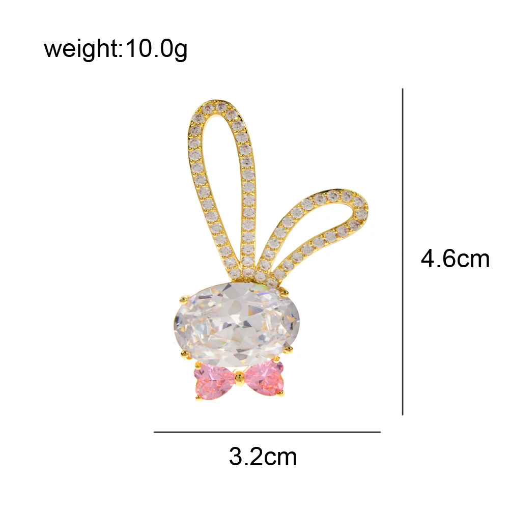 CINDY XIANG Cute Cubic Zirconia Rabbit Brooche