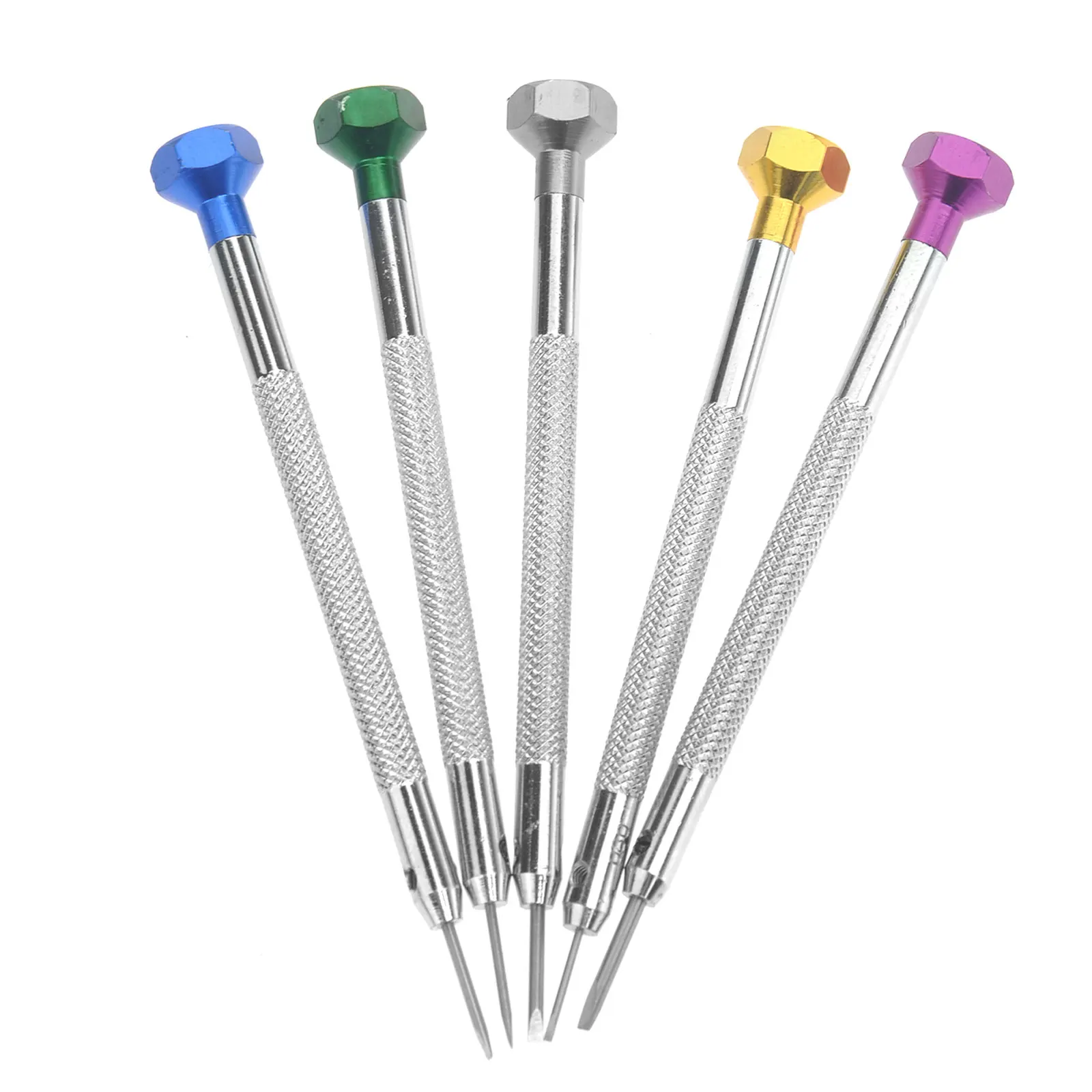 

5pcs Slotted Screwdrivers 08mm 10mm 12mm 14mm 16mm Repair Watch Eyeglass Frame Storage Bag Hand Tools