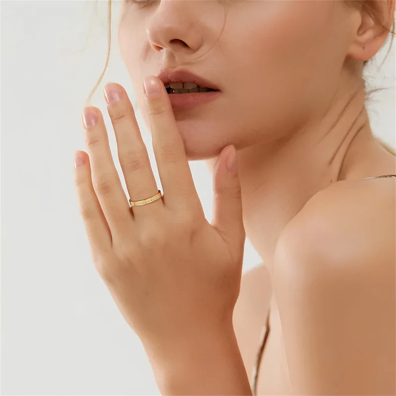 Never Fade Stainless Steel Temperament Engagement Bands For Couples Anti Allergy Women Mens Rings Lovers Alliance