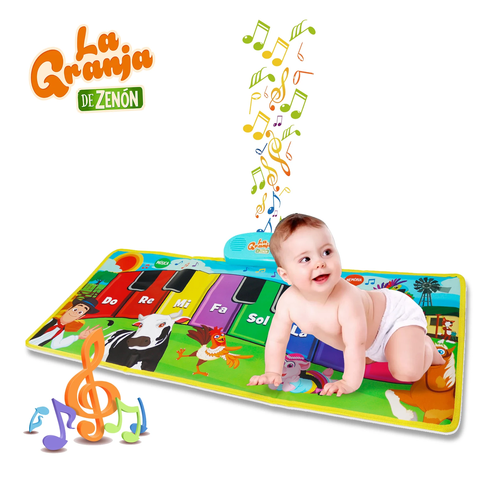 La Granja De Zenon  80*42.5CM Baby Musical Piano Mat with Three Modes Playing Carpet For Infant Early Education Toys Gifts