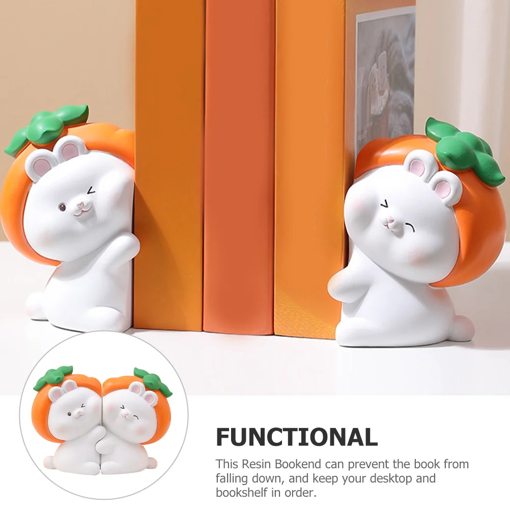 

1Pair Cartoon Resin Bookend Resin Stopper Book Stand for Office Home Bookshelf Desktop Durable Bookends Book Stand