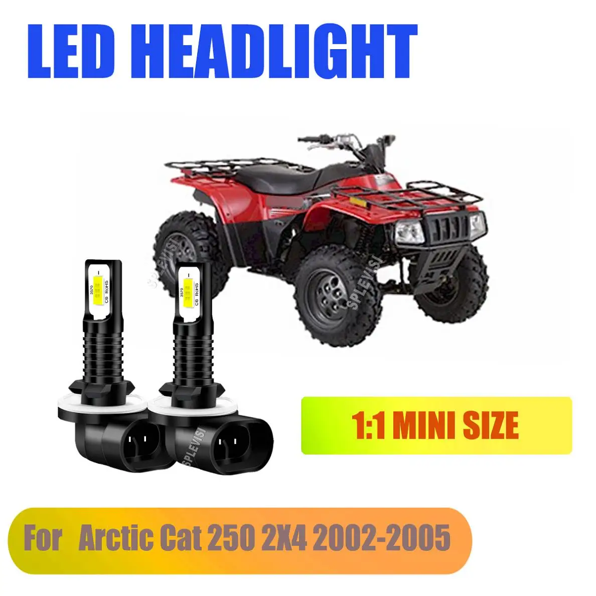

9-12v 881 LED White Headlight Bulbs- No Other Ballast/Driver Required For Arctic Cat 250 2X4 4X4 2002 2003 2004 2005