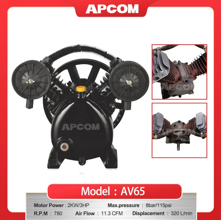 APCOM 2065 AV65 2.2KW 3KW  3HP 4HP Piston air Compressor Head