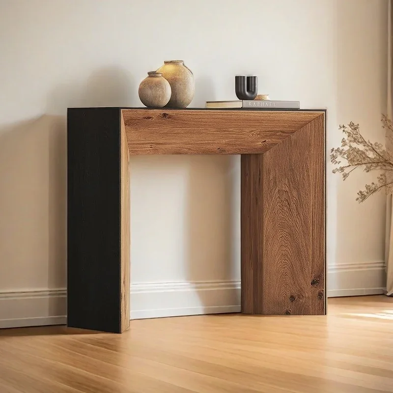 Wabi Sanfeng Entrance Table Black Entrance Cabinet Simple Decorative Strip Case Homestay Entrance