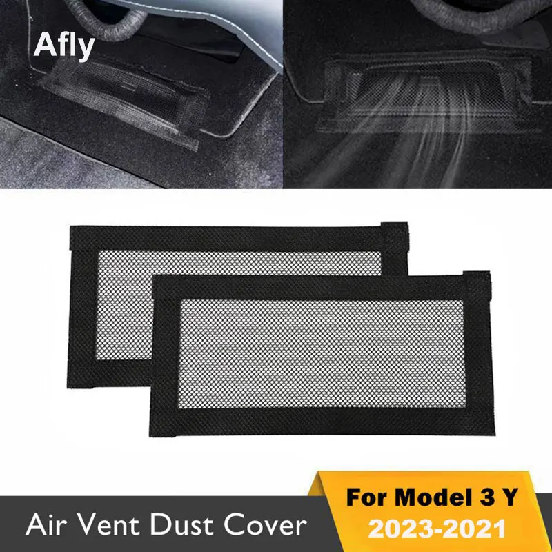 Afly For Tesla Model 3 Y Air Vents Cover Under Seat Outlet Protector Anti-blocking Dust Mesh 2023 2022 2021 Car Interior