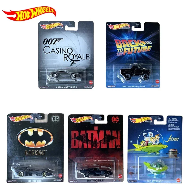 Original Hot Wheels Car Entertainment Culture Alloy Voiture 1/64 Diecast Back To Future Batman Batmobile Jetsons Kids Toys Boys