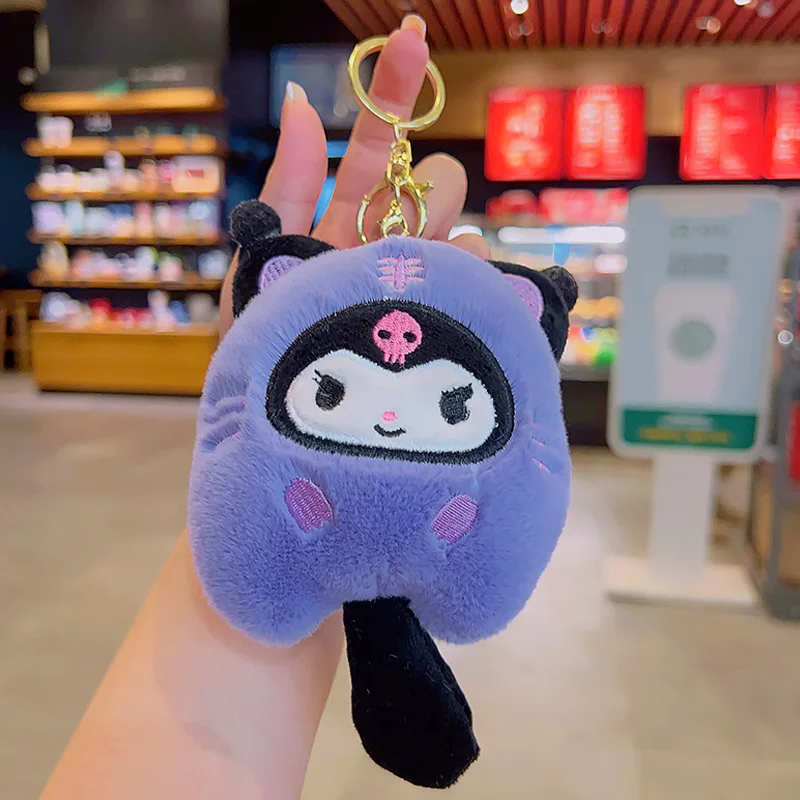 2025 miniso série kuromi bonito menina pingente de pelúcia boneca chaveiro hellokitty mymelody pochacco boneca brinquedo presente das crianças