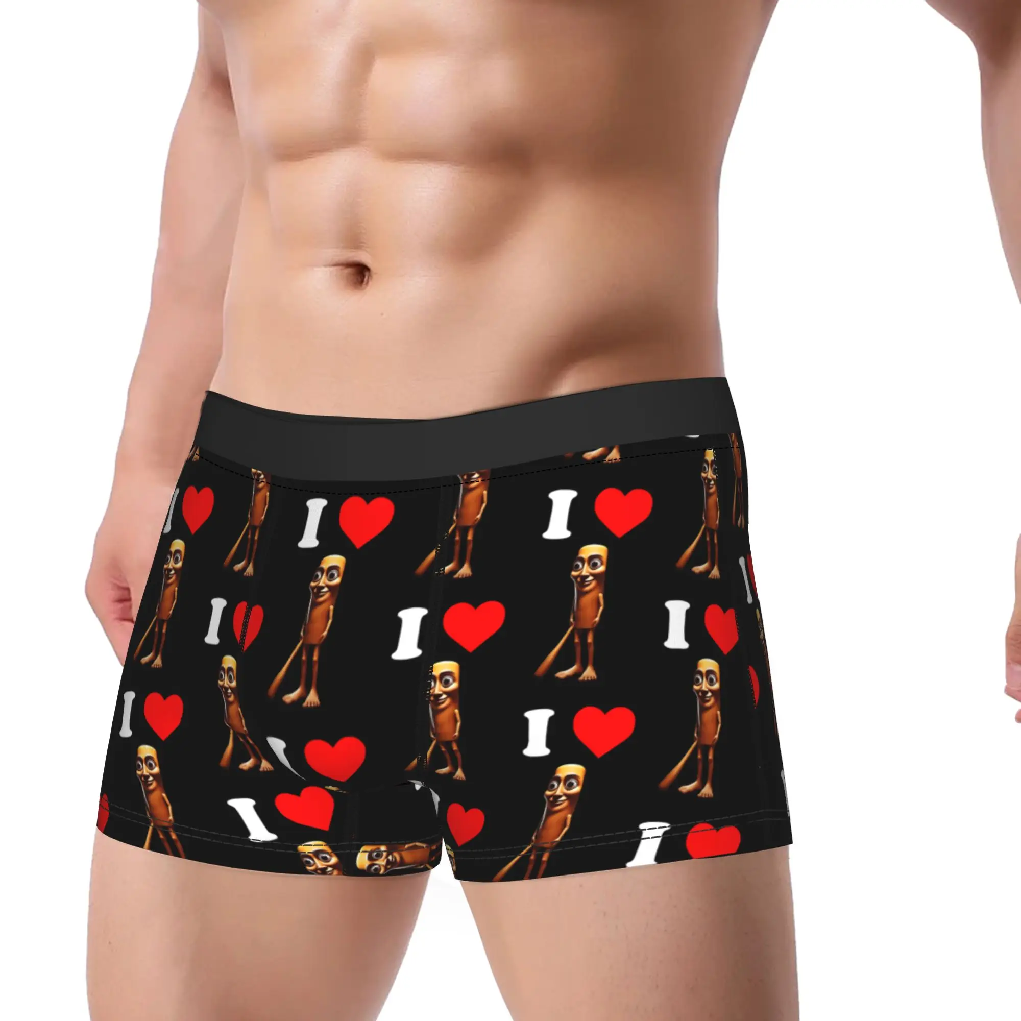 Funny I Heart Tung Tung Tung Sahur  Men's Boxers Shorts Ultra Soft Underwear  Breathable Panites