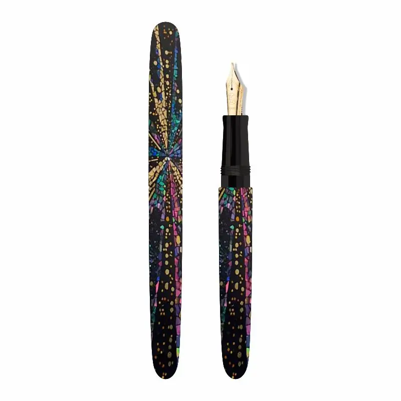 SELMY Firework RadenLacquered Cumberland Ebonite Hard Rubber BOCK F Nib Fountain Pen Business Student Stationery Writing Gift