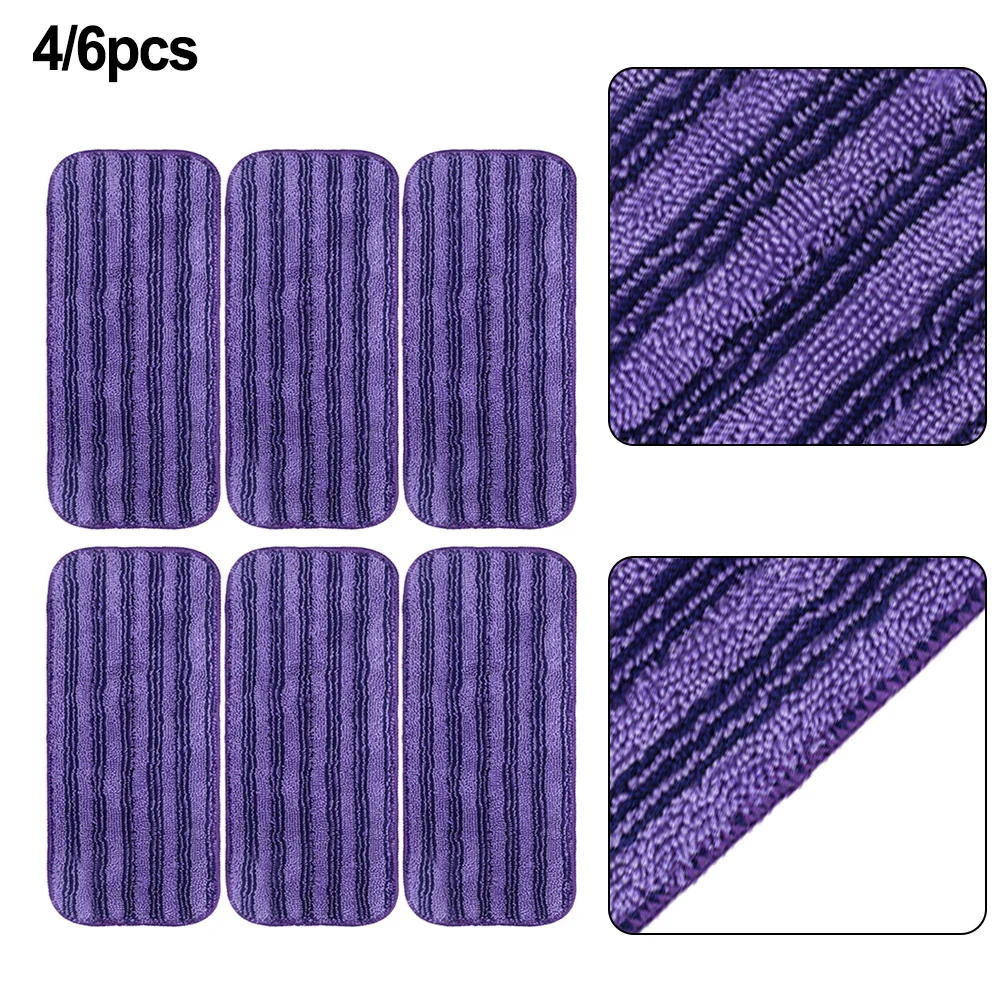 4/6 Pcs Reusable Mop Pads For Wet Jet Mop Wet Pads Washable Microfiber Household Cleaning Tool Spare Mops