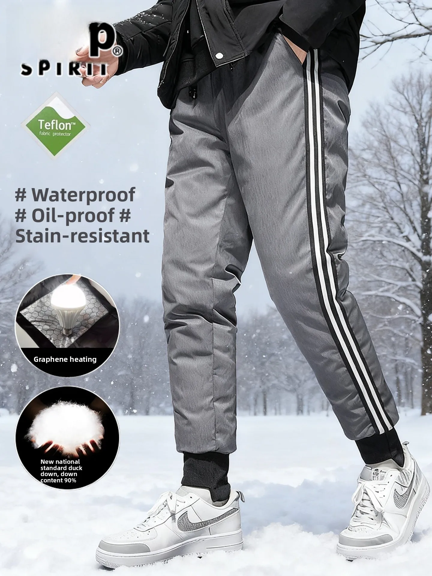 

Spirit Autumn Winter Outdoor Running Hiking Warm Small Foot Pants Couple Matching Casual Pants Polyester Fiber