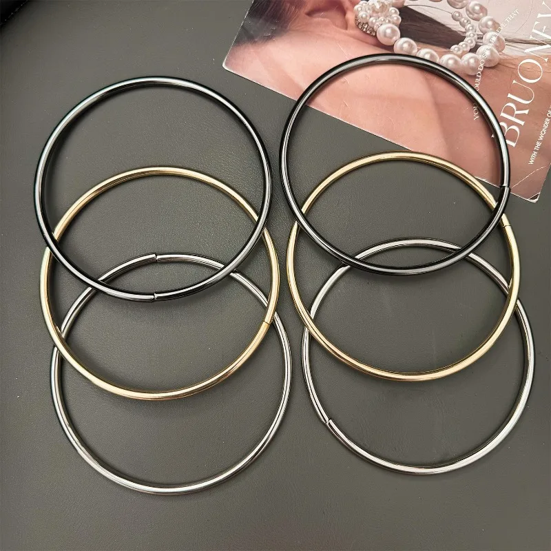 Round Metal Bag Handles Iron Replacement Handles for Purse Handbag Making 10cm Inner Diameter for Women Girls DIY Accessories