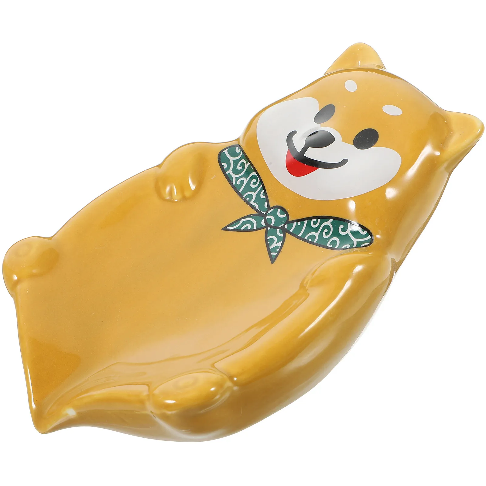 

Dog Shape Ceramic Soap Dish Portable Bathroom Kitchen Sink Soap Holder Draining Tray Storage Organizer Bathroom Supplies,