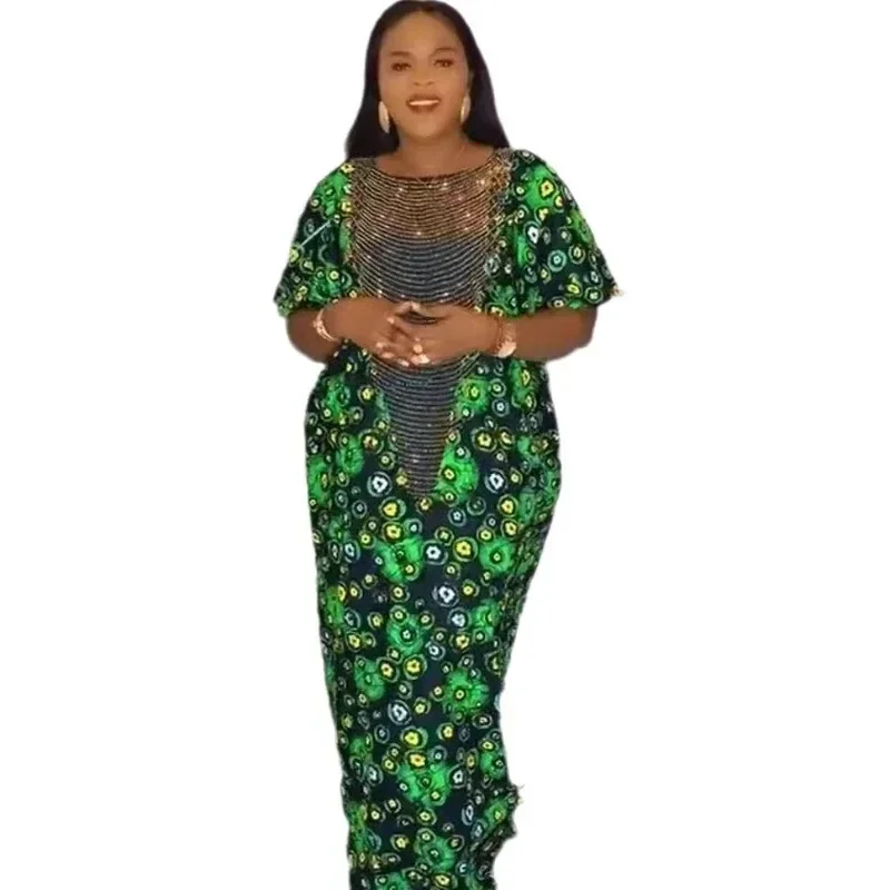 

African Party Evening Dresses for Women 2024 Summer Traditional Africa Clothing Dashiki Ankara Outfits Abaya Muslim Kaftan Dress