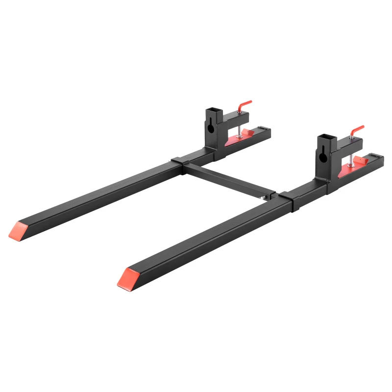 

Pallet Forks, 2000 lbs Clamp on Pallet Forks, 60-Inch Total Length Heavy-Duty Tractor Fork with Adjustable Stabilizer Bar for