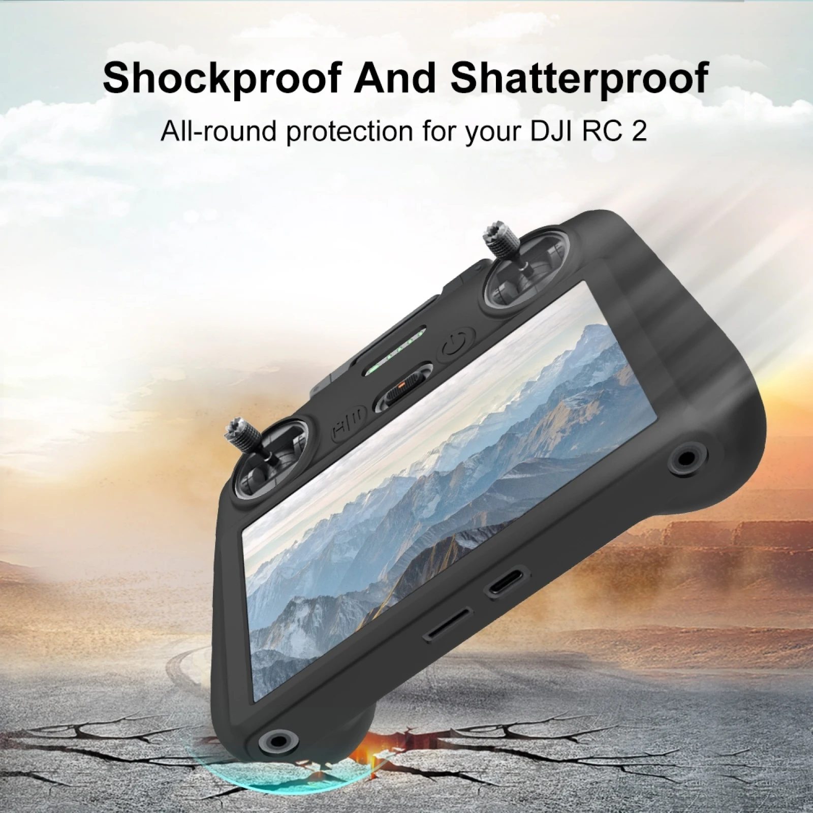 PULUZ-funda protectora de silicona para DJI Mini 4 Pro, Air 3, Control remoto, DJI RC 2, con pantalla