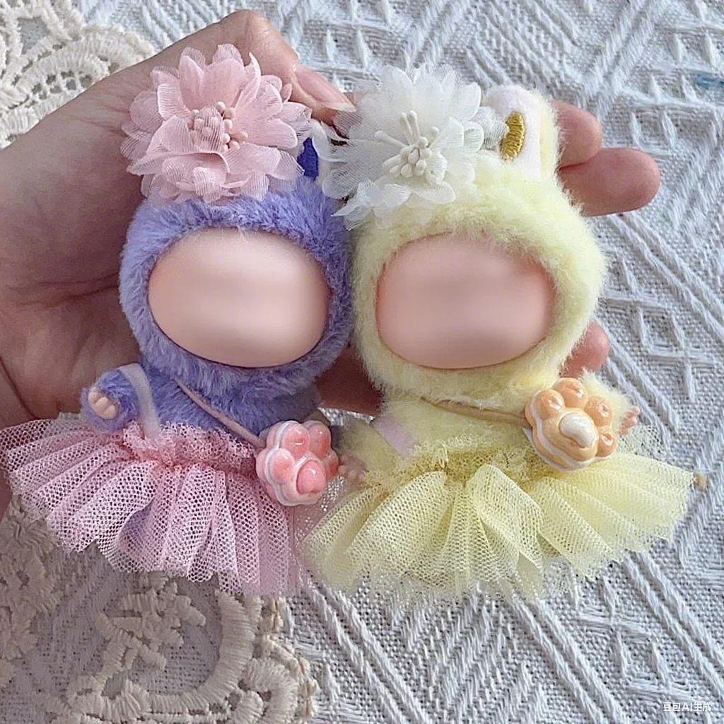 

Anime Doll Clothes for 10cm Mini Labubu Doll Outfit Designer Luxury Ballet Dress Clothes Toy Labubu V4 Clothe Doll Accessorie