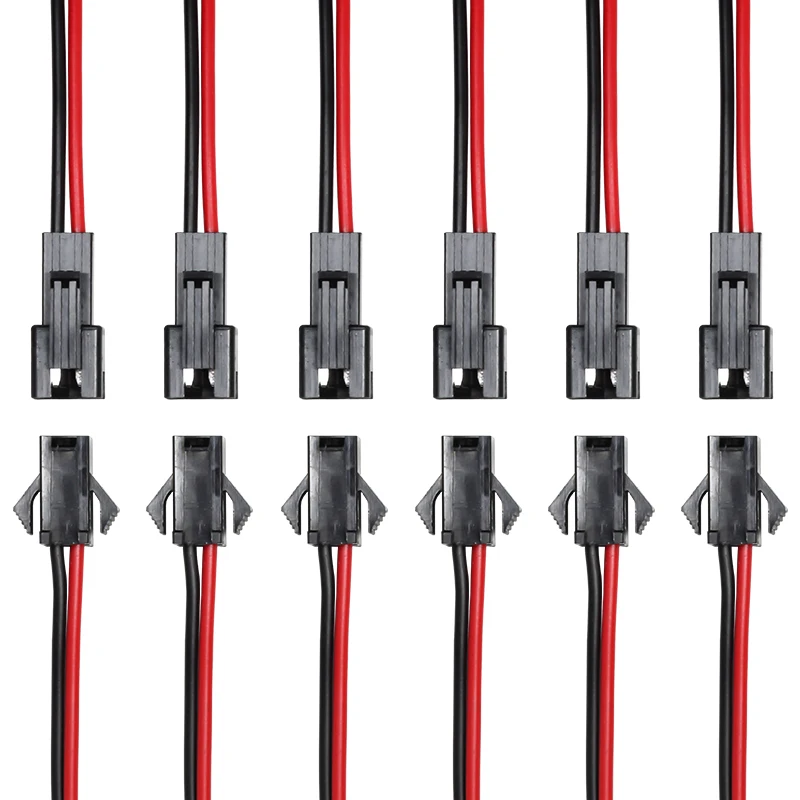 3/5/10/20Pairs SM 2Pins Plug Male Female  Wire Connector Cable for LED Strip Light Tape Lamp Driver Batterys