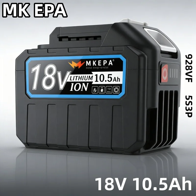 5S3P battery matrix, 18V powerful power, 10.5Ah ultra long endurance, 928VF high-energy battery cells, stable supply.