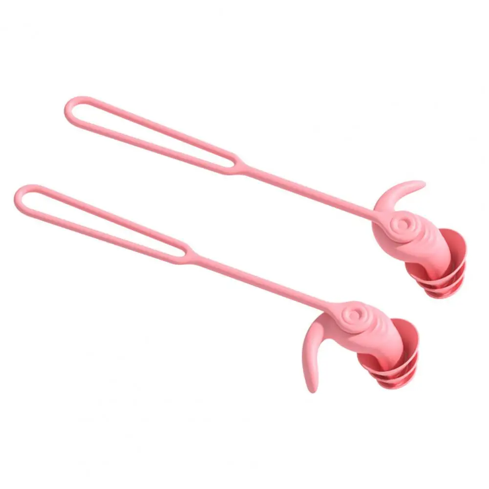 Noise-reducing Earplugs Silicone Swimming Earplugs Set with 360° Rotating Cord Ergonomic Waterproof Noise Reduction for Men
