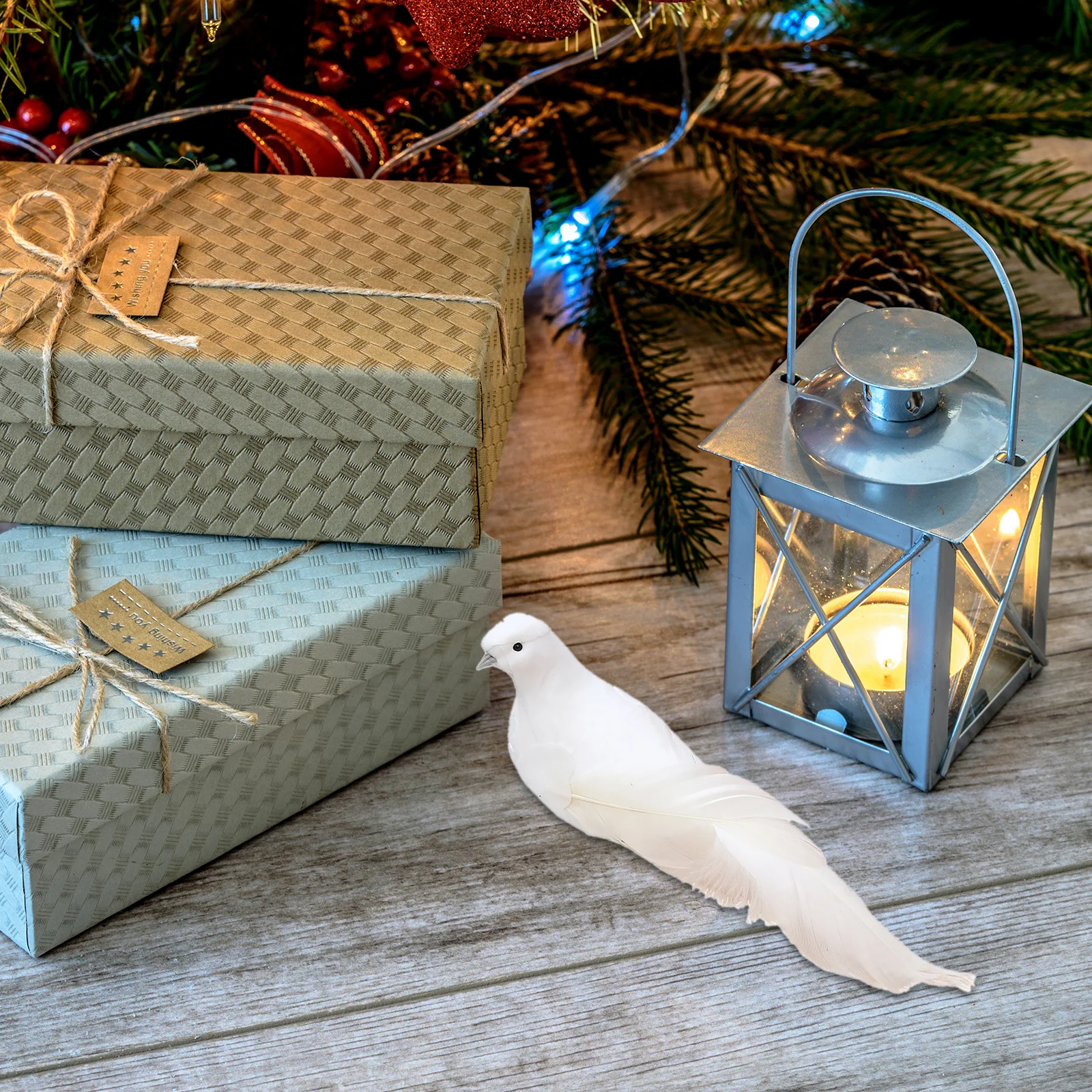 

2Pcs Artificial Pigeon with Clips Realistic Bird Gardening Supply for Yard Lawn Tree Decor Outdoor Indoor Decoration