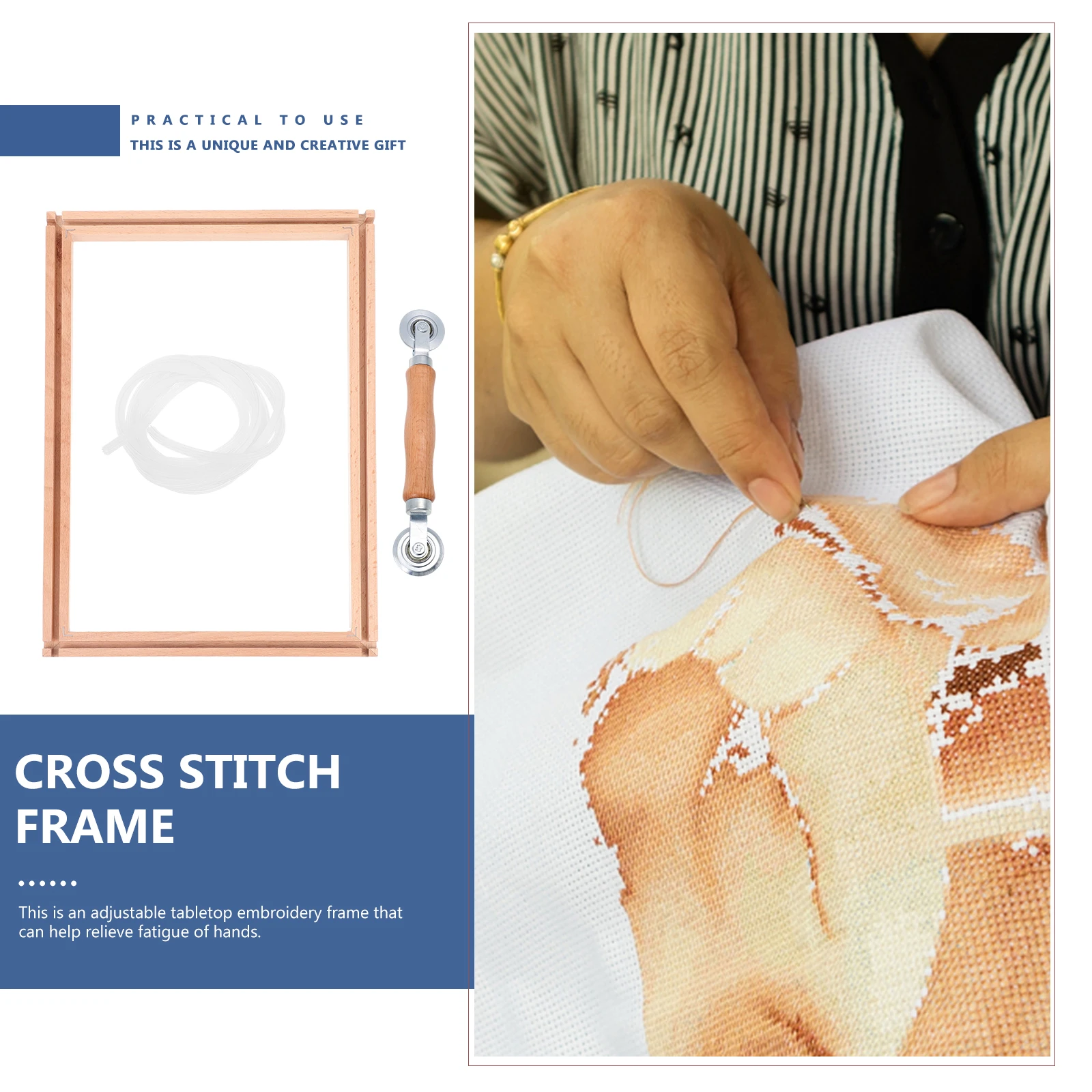 

1 Set Crochet Embroidery Cross Stitch Stand Wooden Diy Scroll Adjustable Quilting Stand Embroidery Tool Needlework Supplies