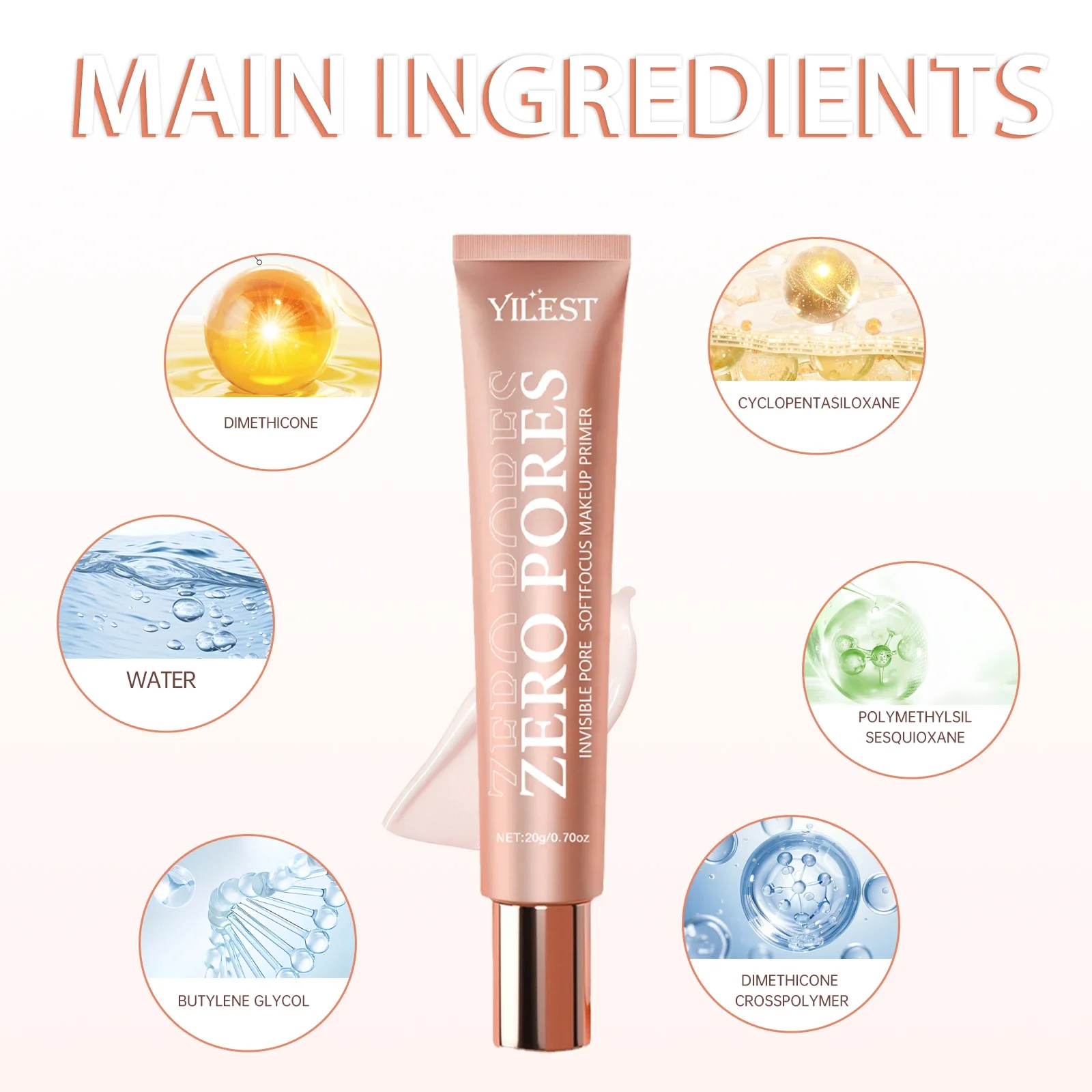 30g Pori invisibili Trucco Primer Base Controllo olio Pelle liscia viso Isolamento opaco Correttore Trucco Cosmet