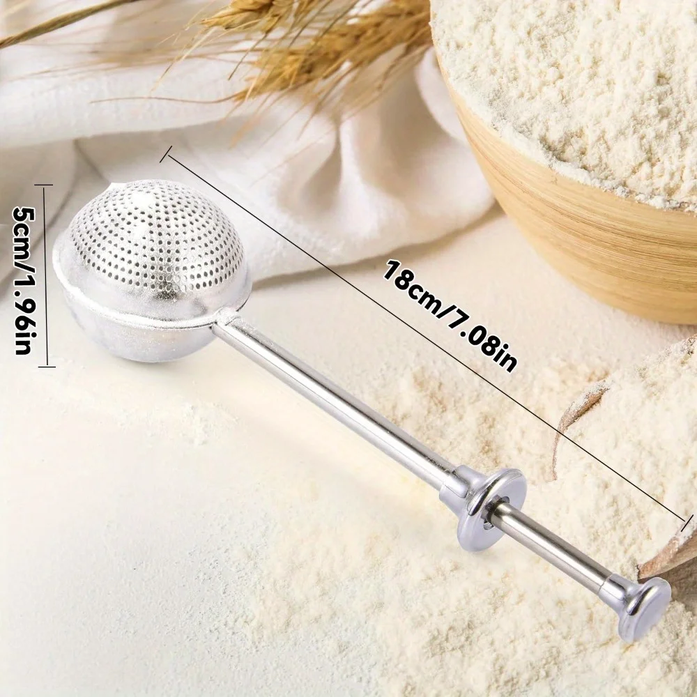 Flour Sifter, Stainless Steel Flour Sifter for Baking, Great Flour Sieve Bakers Dusting Wand for Quick Sifting Cakes and Spices