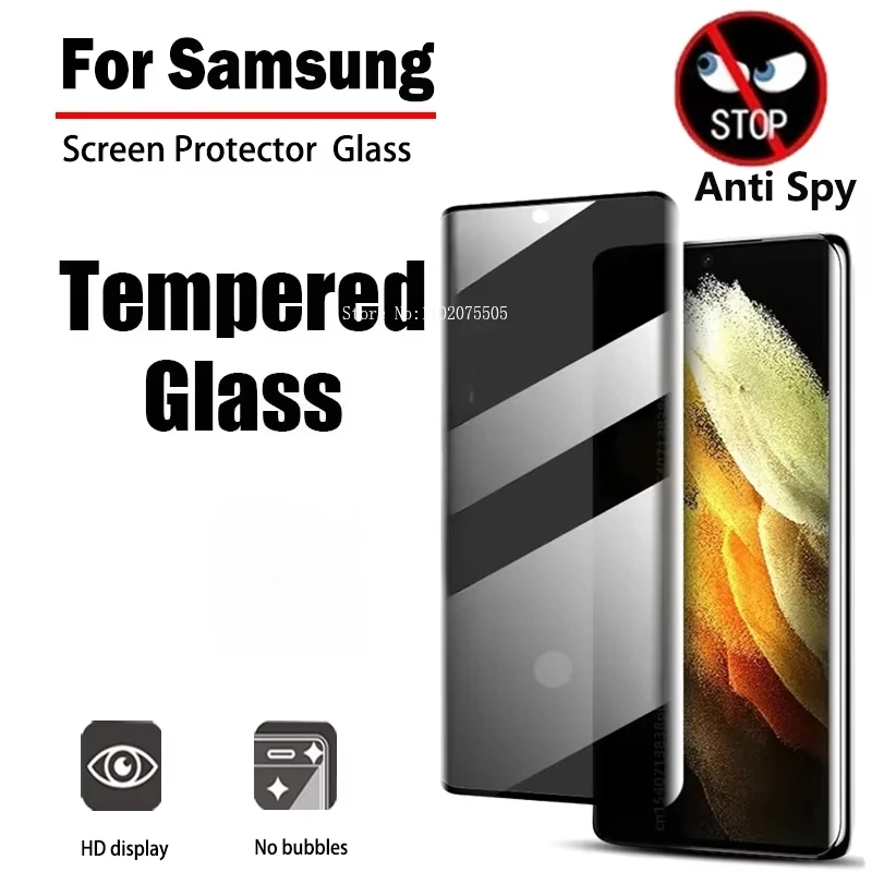 3PCS Privacy Tempered Glass for Samsung Galaxy S21 S22 S20 S23 Ultra Screen Protectors on Samsung Note 10 Plus Fast Shipping