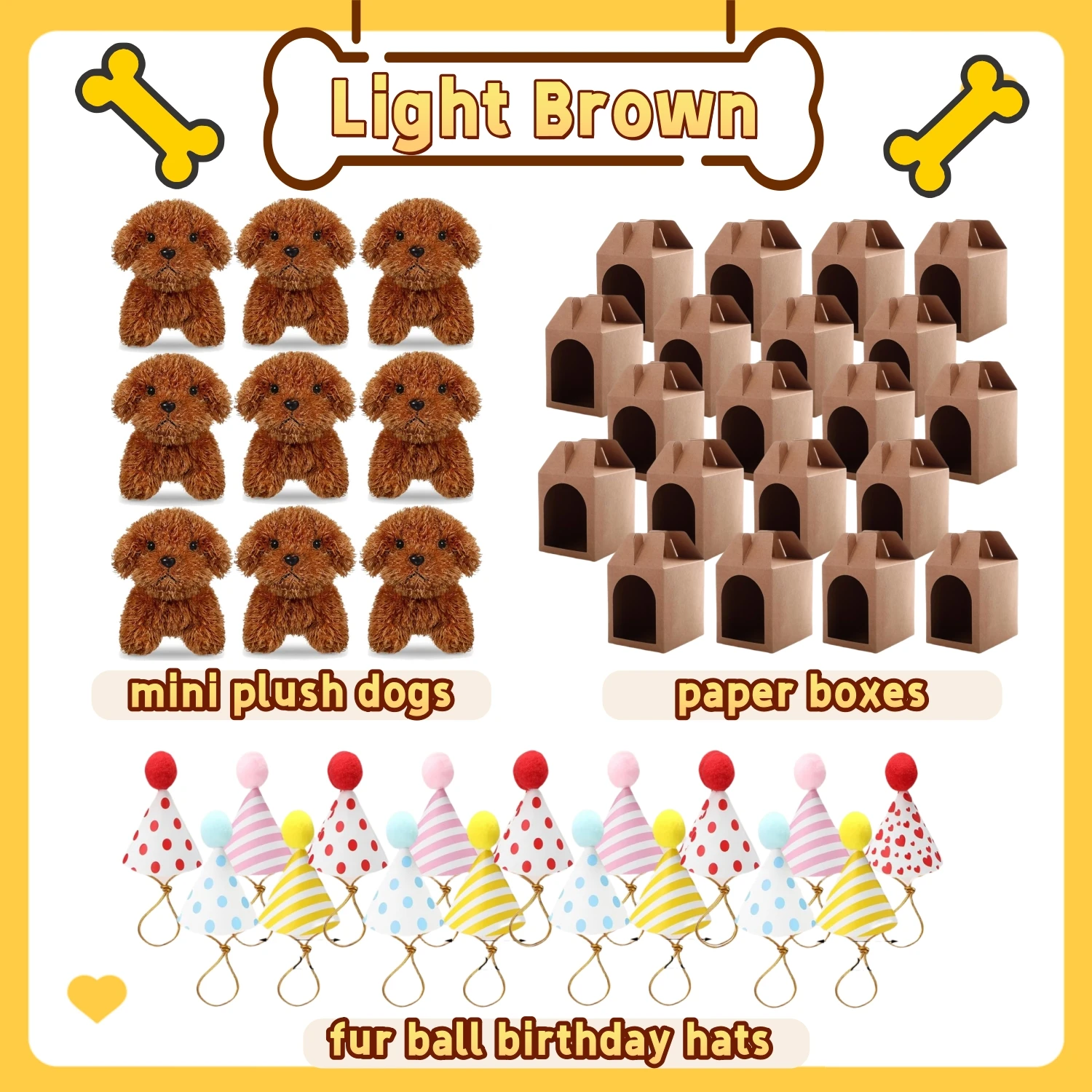 8–48 Set Mini-Plüsch-Welpen-Stoffhunde, adoptieren Sie ein Haustier-Hunde-Set mit Papierboxen, Tiere, Großpackung für Partygeschenke zum Geburtstag, Tiermotiv