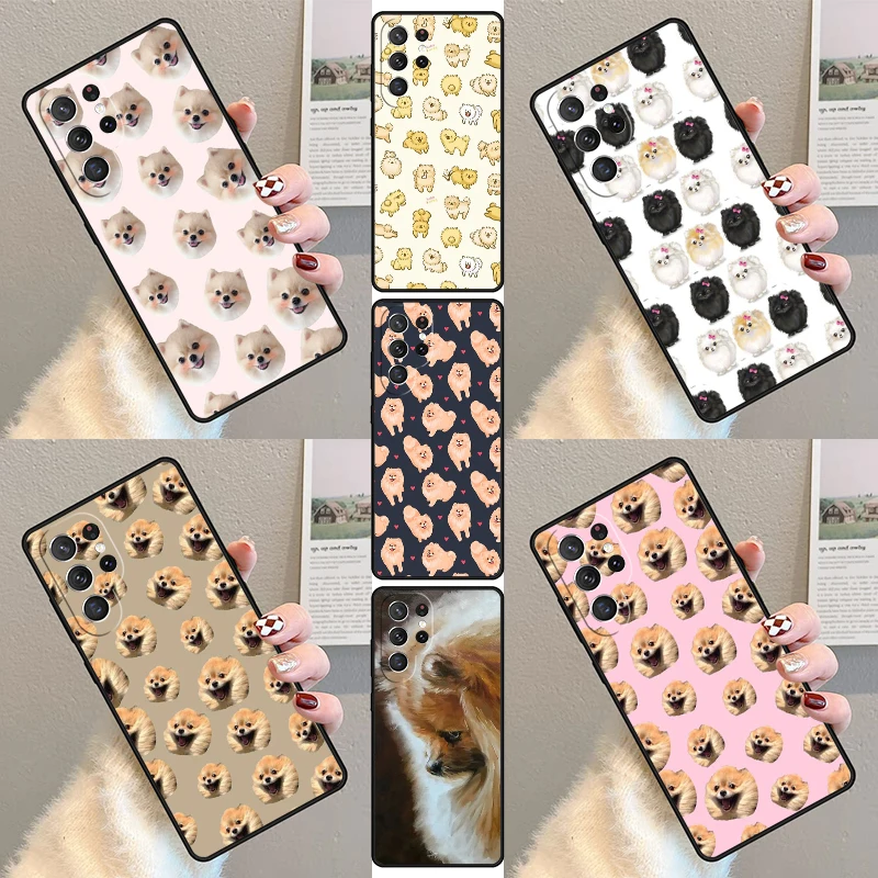 Pomeranian Dog Phone Case For Samsung Galaxy S23 S21 S20 FE S24 S22 Ultra Note20 S10 S9 S8 Plus Silicone Cover