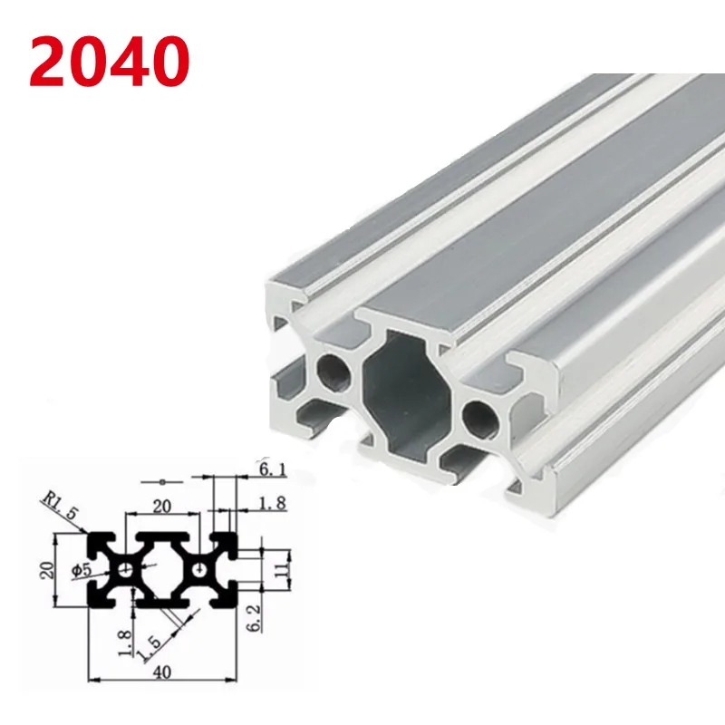 1/2pcs/lot 2020 2040 2060 2080 20100 Aluminum Profile Extrusion 100mm-500mm Length Linear Rail For DIY 3D Printer Workbench CNC