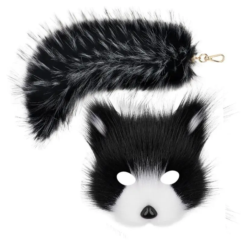 Maschera per animali Halloween da 39BB con portachiavi fascino della coda animale, accessori per decorazione costumi