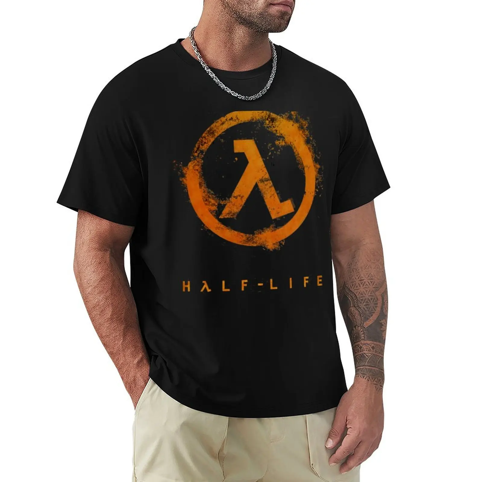 Half Life Art Work T-Shirt All Match Basic Short Sleeve Top