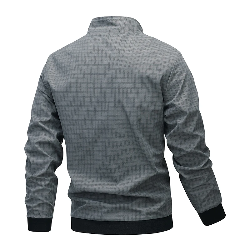 Chaqueta de celosía para hombre, abrigo de cuello alto a prueba de viento, cómodo, con ventilación, para exteriores, primavera y otoño, a la moda, novedad