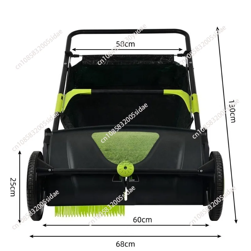 Leaf Collector Push Cart Sweeper Large Capacity Yard Cleaning Tool Garden Outdoor Heavy Duty Rake