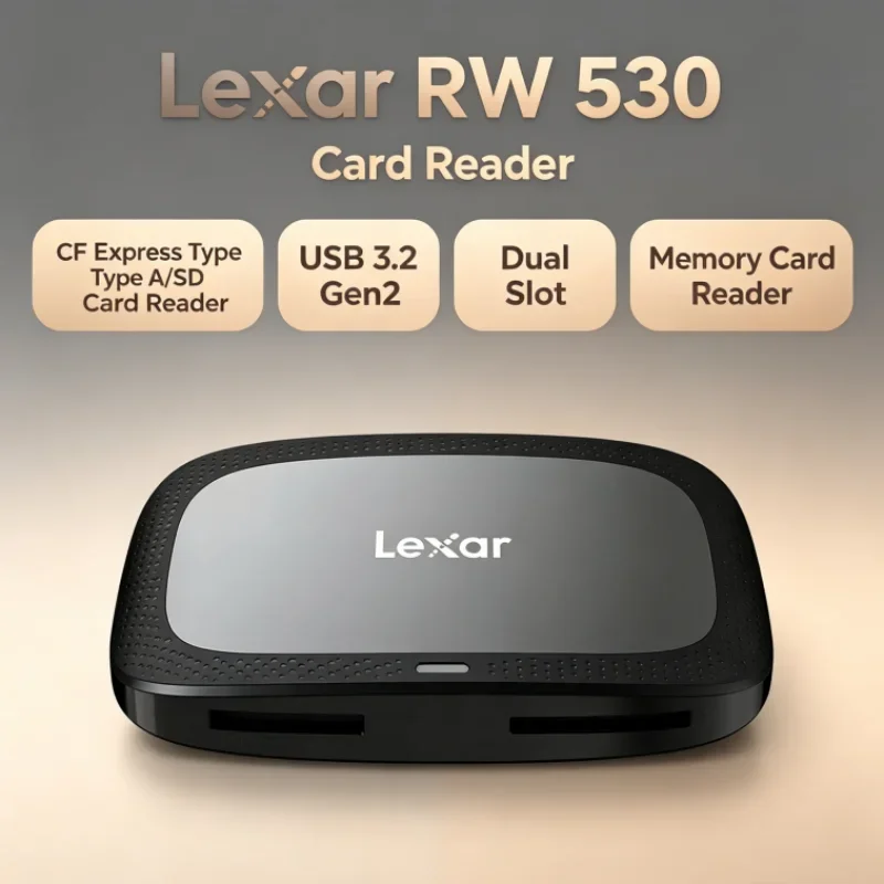 Lexar CFexpress Type A / SD Memory Card Reader CFA Max 900MB/s RW530 USB 3.2 Gen2 Dual Slot SD Card Reader