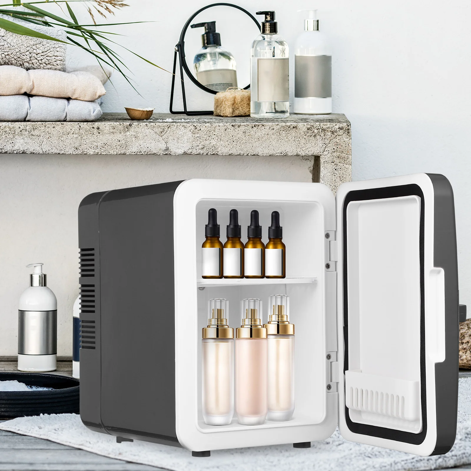 Mini Fridge For Car Rv Bedroom Office Dual Cooling Heating Portable Refrigerator With Partition Storage Uk Plug